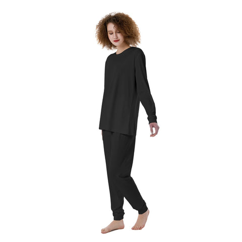 Black  All-Over Print Women's Pajamas