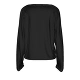 Black All-Over Print Women's Thin Sweatshirt