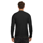 Black All-Over Print Men's Long Sleeve Tight surf clothing