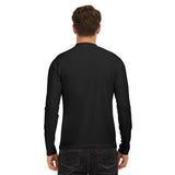 Black All-Over Print Men's Long Sleeve Tight surf clothing