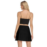 Black All-Over Orint Women's Mesh Short Skirt