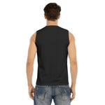 Black All-Over Print Men's Sleeveless V-neck Tank Top