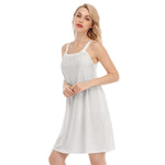 White All-Over Print Women's Sleeveless Cami Dress