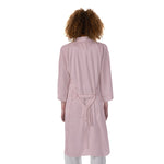 Pink All-Over Print Women's Satin Kimono Robe