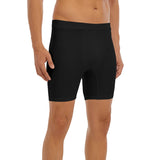 Black All-Over Print Men's Long Boxer Briefs