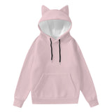 Pink All-Over Print Women’s Hoodie With Decorative Ears