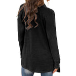 Black All-Over Print Women's Cardigan With Long Sleeve