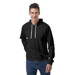 Black All-Over Print Men's Pullover Hoodie Without Pocket