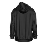 Black All-Over Print Men's Drop Shoulder Patch Pocket Hoodie