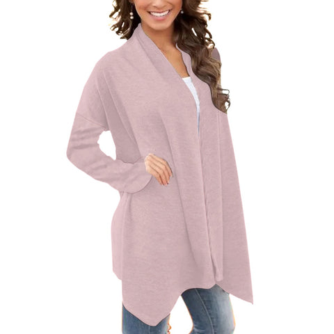 Pink All-Over Print Women's Cardigan With Long Sleeve