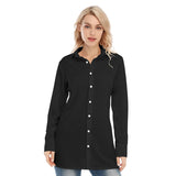 Black All-Over Print Women's Long Shirt