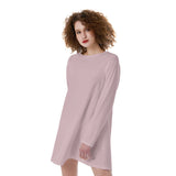 Pink All-Over Print Women's Raglan Sleeve Dress