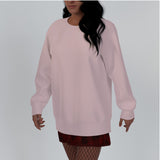 Pink All-Over Print Women's Raglan Sleeve Sweatshirt