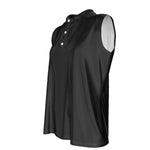 Black All-Over Print Women's Sleeveless POLO Shirt