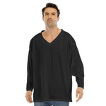 Black All-Over Print Men's V-neck Ice Hockey Jersey