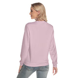 Pink All-Over Print Women's Slim Round Neck Sweatshirt