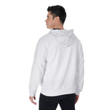 White All-Over Print Men's Raglan Zip Up Hoodie