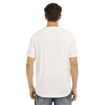 White All-Over Print Men's Short Sleeve Rounded Hem T-shirt