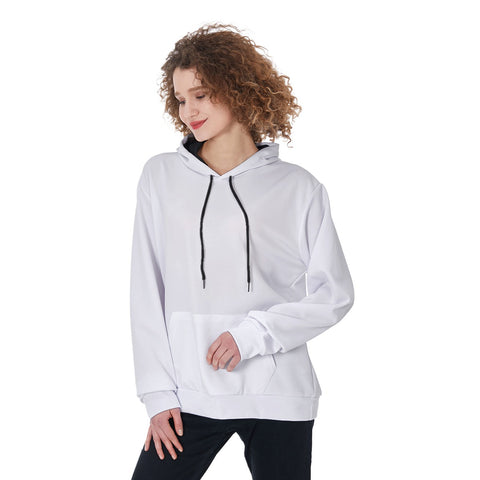 White All-Over Print Women's Pullover Hoodie