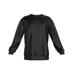 Black All-Over Print Men's Drop Shoulder Round Neck Long-Sleeved Sweatshirt