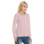 Pink All-Over Print Women's Loose Elastic-Back Shirt