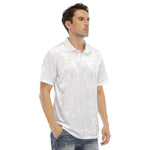 White All-Over Print Men's Polo Shirt | Velvet