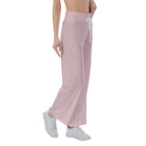 Pink All-Over Print Women's High-waisted Straight-leg Trousers