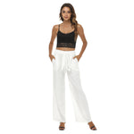 White All-Over Print Women's Casual Straight-leg Pants