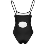 Black All-Over Print Women's Halter Strap Swimsuit