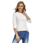 White All-Over Print Women's Raglan Sleeves T-shirts