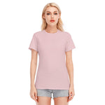 Pink All-Over Print Women's Round Neck T-Shirt | 190GSM Cotton