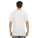 White All-Over Print Men's Short Sleeve T-shirt With Chest Pocket