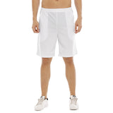 White All-Over Print Men's Flat Shorts