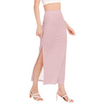 Pink All-Over Print Women's Side Slit Skirt