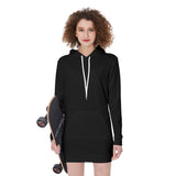 Black All-Over Print Women's Long Hoodie