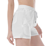 White All Over Print Wide Waistband Sport Shorts