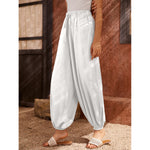 White All-Over Print Women's Carrot Pants