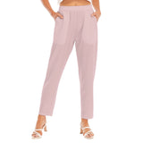 Pink All-Over Print Women's Loose Straight-leg Pants