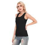 Black All-Over Print Women's Skinny Sport Tank Top