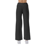 Black All-Over Print Women's High-waisted Straight-leg Trousers