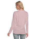 Pink All-Over Print Women's O-neck Long Sleeve T-shirt