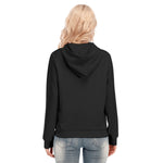 Black All-Over Print Women's Hoodie With Zipper