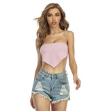 Pink All-Over Print Women's Triangle Tube Top