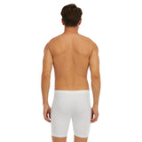 White All-Over Print Men's Long Boxer Briefs