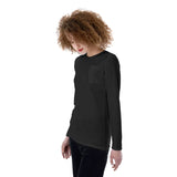 Black All-Over Print Women's Long Sleeve T-shirt