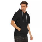 Black All-Over Print Men's T-Shirt With Hood | 190GSM Cotton