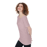 Pink All-Over Print Women's Large Off-Shoulder T-Shirt