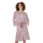 Pink All-Over Print Women's Satin Kimono Robe