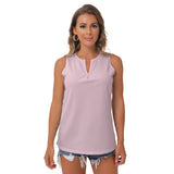 Pink All-Over Print Women's Sleeveless V-Neck Top