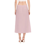 Pink All-Over Print Women's High Slit Long Skirt